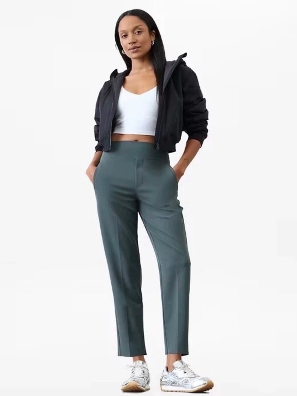 Athleta Endless High Rise Pant Pull On Tapered Eden Dark Teal 8